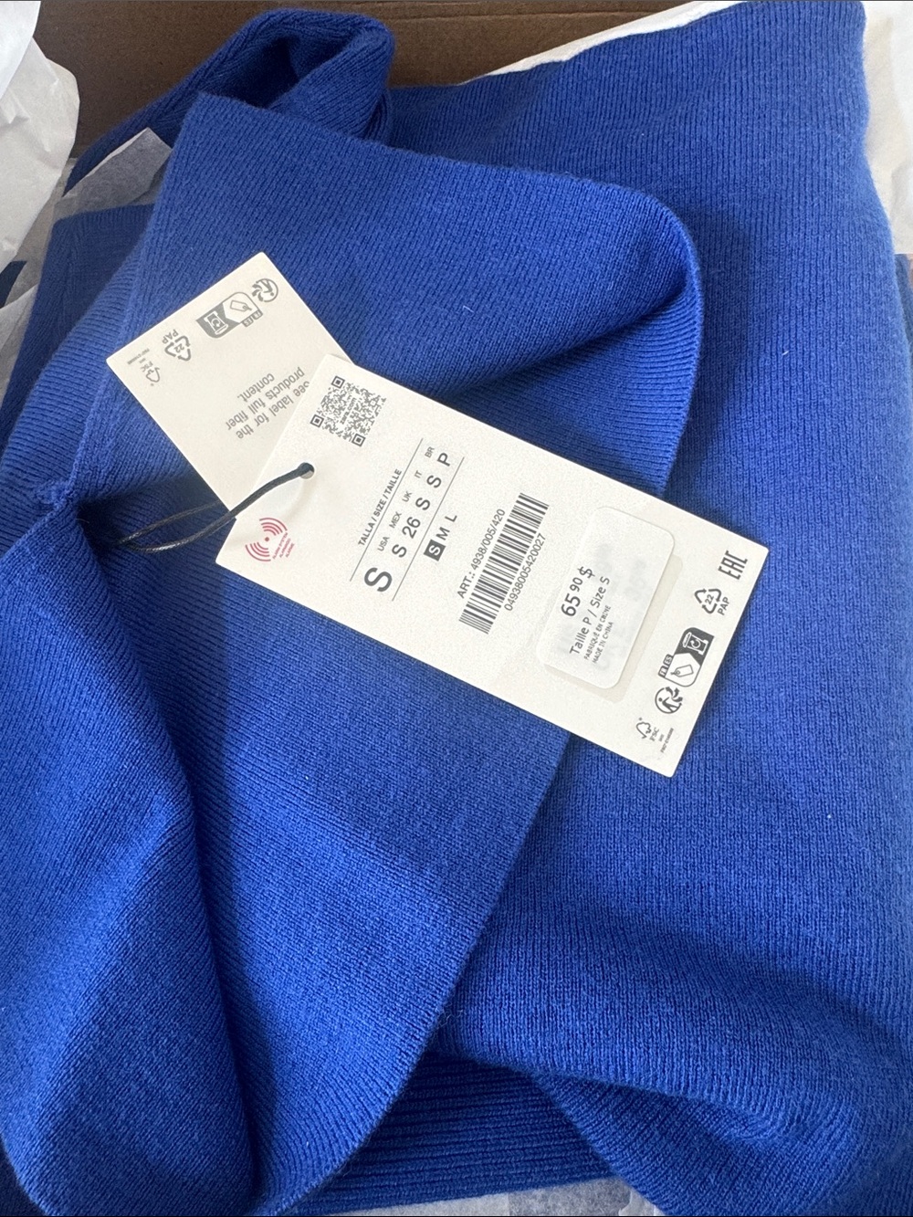 Zara Elegant Blue Turtleneck Sweater Dress - Picture 6 of 6